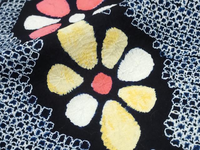 平和屋着物∴夏物　浴衣　有松鳴海絞り　花菱文　綿　逸品　CABD2438ng 平和屋着物∴夏物 浴衣 有松鳴海絞り 天井菱花文 綿 逸品 未使用