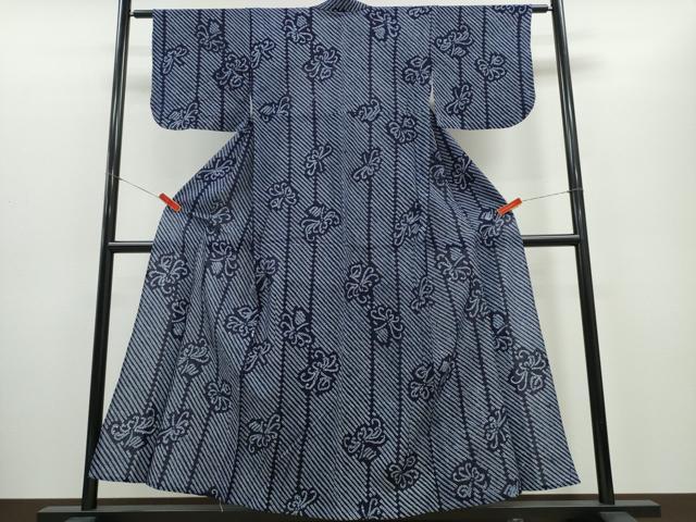 平和屋着物∴夏物　浴衣　有松鳴海絞り　乱菊　間道　綿　逸品　CABD2440ng