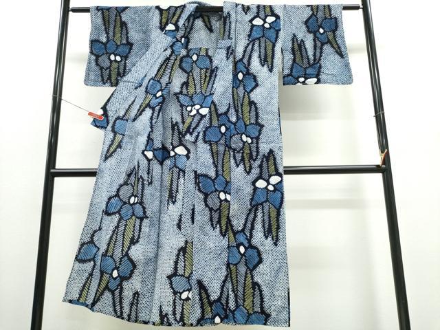平和屋着物∴夏物　浴衣　有松鳴海絞り　杜若　綿　逸品　CABD2447ng_1