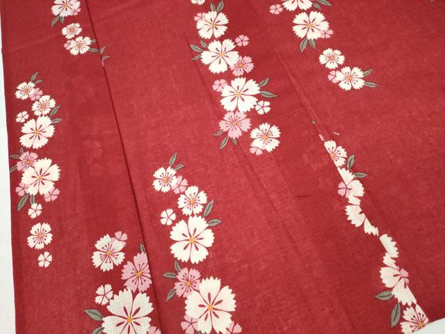平和屋着物∴夏物 浴衣 綿紅梅 舞花文 綿 逸品 CABD2484ng 【公式通販】