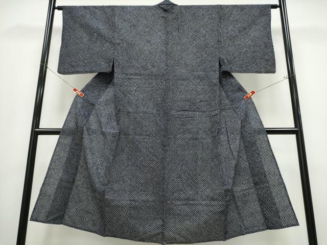 平和屋着物∴夏物　男性　浴衣　有松鳴海絞り　三浦絞り　黒地　綿　逸品　CABD2494ng_1