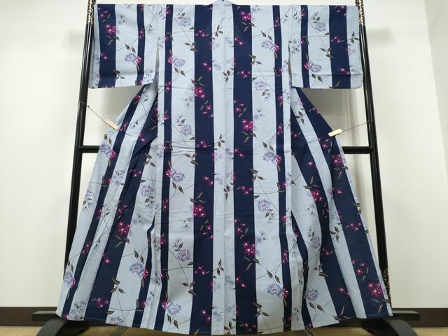 平和屋着物∴夏物　浴衣　舞花間道　綿　逸品　CABD2532ng_1