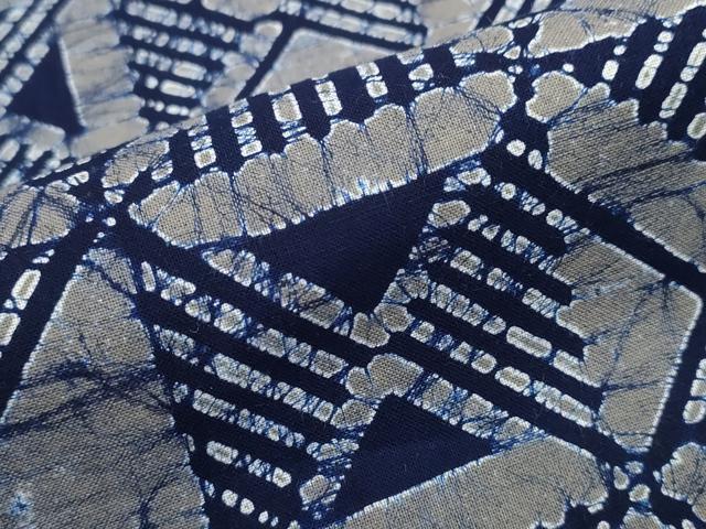 平和屋着物∴夏物　男性　浴衣　幾何学文様　綿　逸品　CABD2555ng_5