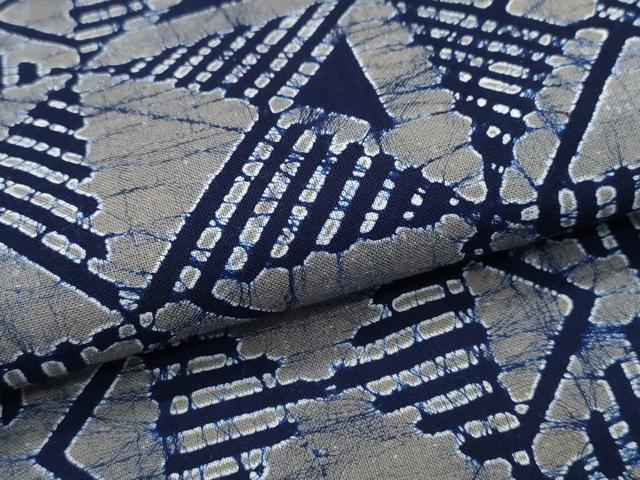 平和屋着物∴夏物　男性　浴衣　幾何学文様　綿　逸品　CABD2555ng_4