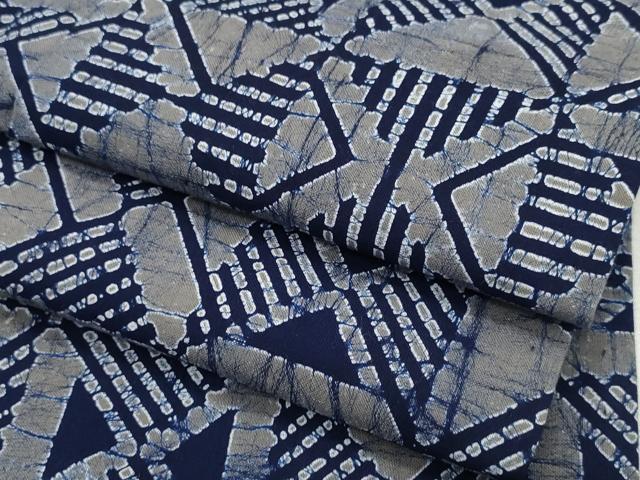 平和屋着物∴夏物　男性　浴衣　幾何学文様　綿　逸品　CABD2555ng