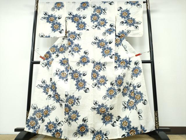 平和屋着物∴夏物　浴衣　舞菊文　綿麻　逸品　CABD2731ng 23,660円