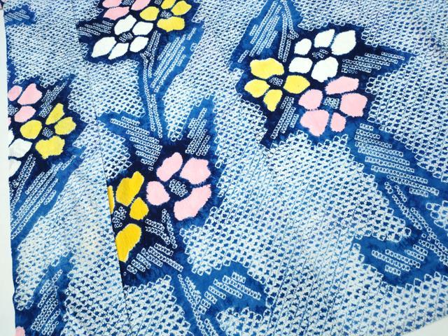 平和屋着物∴夏物　浴衣　有松鳴海絞り　草花文　綿　逸品　未使用　CABD2797ng_2