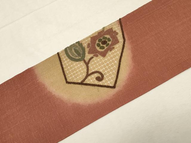 平和屋着物●中国三大刺繍　スワトウ刺繍　相良刺繍　総刺繍　つけ帯　更紗花唐草文　正絹　逸品　未使用　CABD4089dy_6