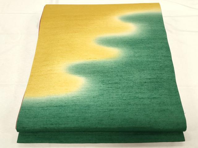 平和屋着物●菅原工房　菅原結作　漢方染紬　両方向　両面　全通柄袋帯　霞文　正絹　逸品　CABD4114dy