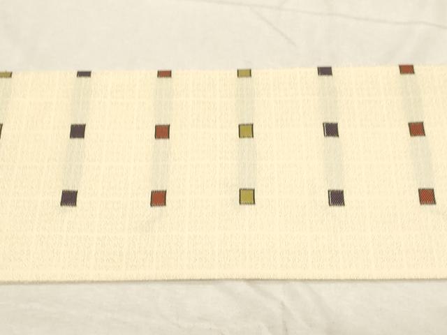 平和屋着物●九寸名古屋帯 幾何学文 正絹 逸品 CABD4167dy 平和屋着物●九寸名古屋帯 幾何学文 正絹 逸品 CABD4167dy