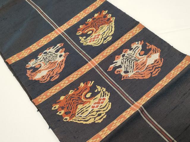 平和屋着物●八寸名古屋帯　龍村平蔵柄　甲比丹孔雀　正絹　逸品　CABD4323dy_1