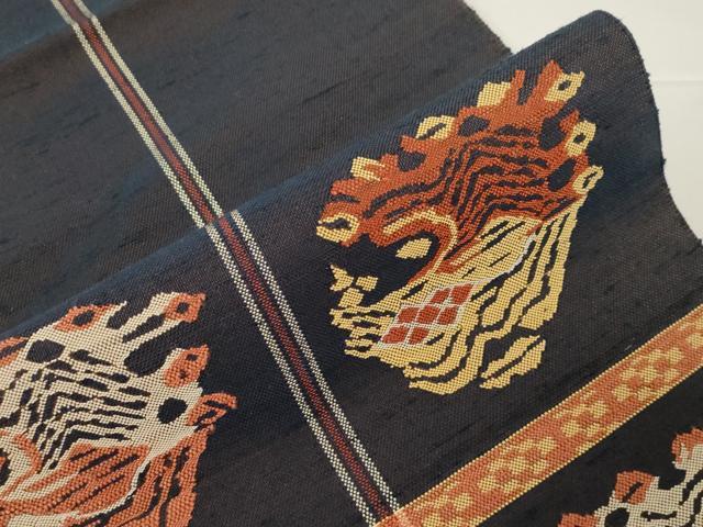 平和屋着物●八寸名古屋帯　龍村平蔵柄　甲比丹孔雀　正絹　逸品　CABD4323dy_2