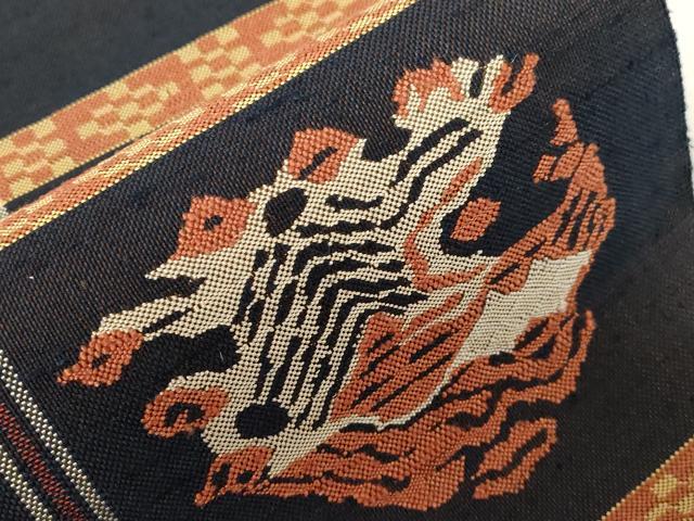 平和屋着物●八寸名古屋帯　龍村平蔵柄　甲比丹孔雀　正絹　逸品　CABD4323dy_3