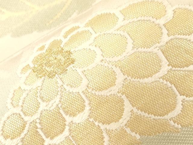 平和屋着物●九寸開き名古屋帯　唐織　草花文　金糸　正絹　逸品　CABD4340dy_3