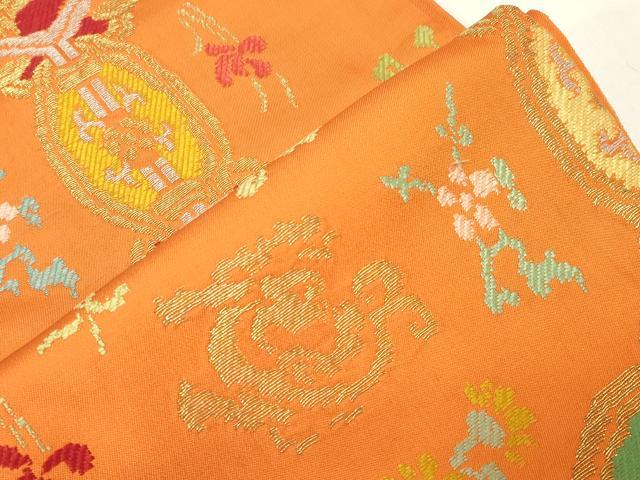 平和屋着物●六通柄袋帯　吉祥花文　金糸　正絹　逸品　CABD4372dy_2
