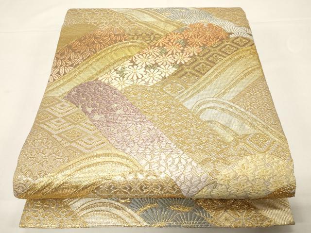 平和屋着物●振袖用長襦袢　袷　雲取り菊桐地紋　暈し染め　正絹　逸品　DABB4597ps 平和屋着物○振袖用長襦袢 袷 雲取り菊桐地紋 暈し染め 正絹 逸品