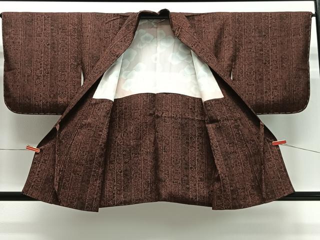 平和屋着物∞道中着　更紗動物花文　反端付き　正絹　逸品　CABD4412ua 平和屋着物∞道中着 更紗動物花文 反端付き 正絹 逸品 CABD4412uaの