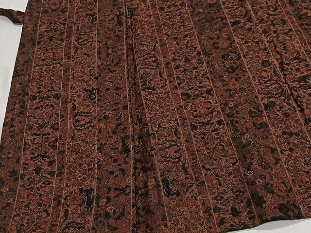 平和屋着物∞道中着　更紗動物花文　反端付き　正絹　逸品　CABD4412ua 平和屋着物∞道中着 更紗動物花文 反端付き 正絹 逸品 CABD4412uaの