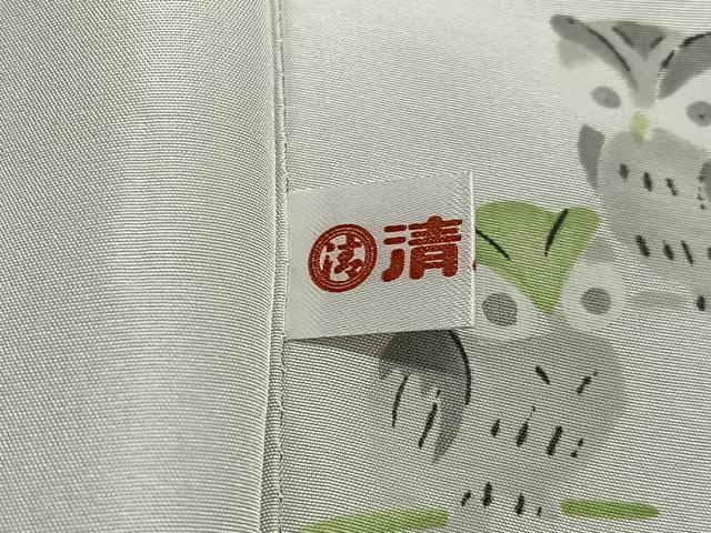平和屋着物∞道行コート　舞葉地紋　利休白茶色　正絹　逸品　未使用　CABD4419ua 平和屋着物∞道行コート 舞葉地紋 利休白茶色 正絹 逸品 未使用