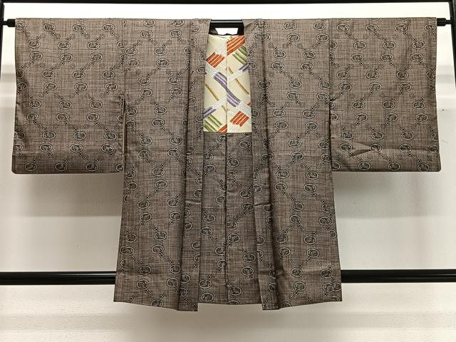 平和屋着物∞羽織 本場大島紬 割り込み絣 草花文 羽織紐付き 正絹 逸品