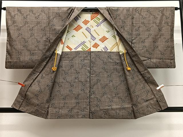 平和屋着物∞羽織 本場大島紬 割り込み絣 草花文 羽織紐付き 正絹 逸品