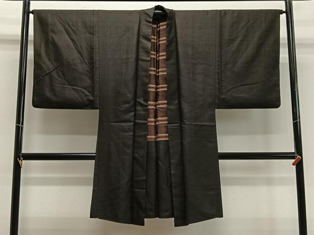 平和屋着物∞男性　長羽織　紬地　格子　正絹　逸品　CABD4562ua 11,544円