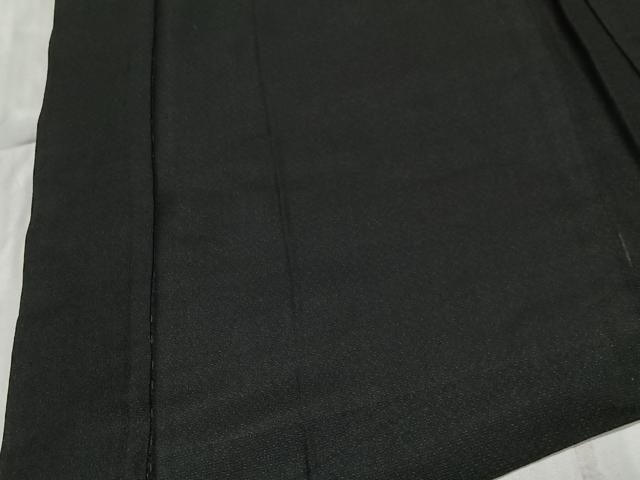 平和屋着物∞男性　長羽織　紬地　黒地　正絹　逸品　CABD4638ua_2