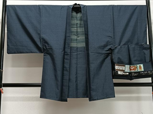 平和屋着物∞男性　羽織　本場大島紬　格子　証紙付き　正絹　逸品　CABD4642ua 11,856円
