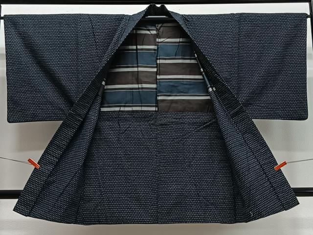 平和屋着物∞男性　長羽織　絣文様　綿　逸品　CABD4733ua_1
