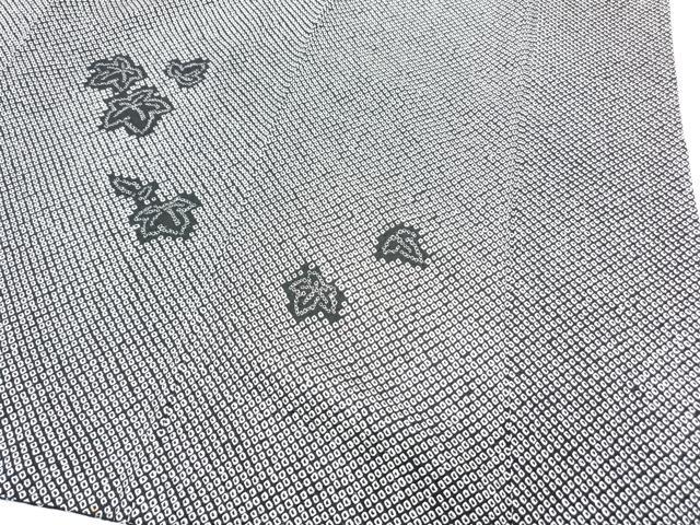 平和屋着物●訪問着　総絞り　枝花文　黒地　正絹　逸品　CABD5252th_4