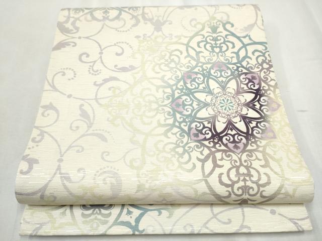 平和屋着物●全通柄　京袋帯　WAKKA　ワッカ　正倉院花文　正絹　逸品　CABD5634hy