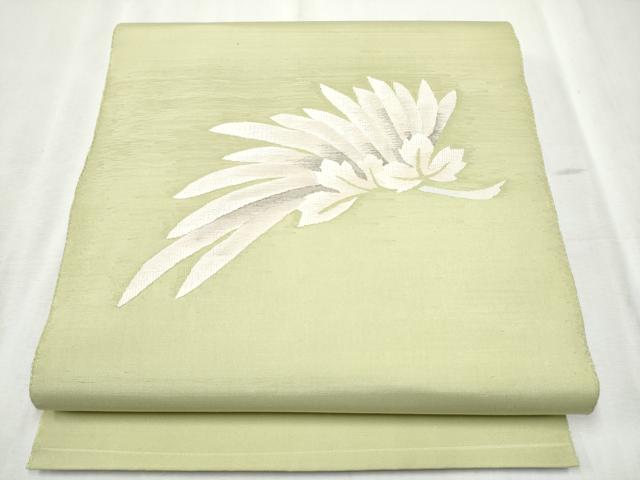 平和屋着物●太鼓柄袋帯　すくい織　枝菊文　正絹　逸品　CABD5821hy