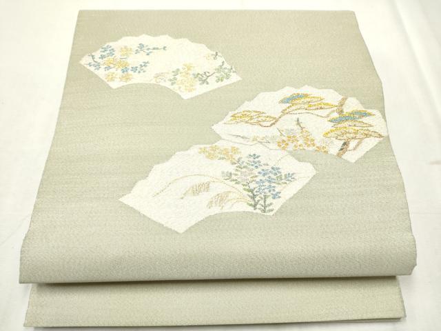 平和屋着物●爪掻き本綴れ　太鼓柄袋帯　地紙枝花文　金銀糸　正絹　逸品　CABD5822hy 21,450円