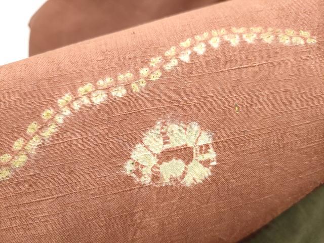 平和屋着物●九寸名古屋帯　紬地　絞り　雲重ね文　金彩　正絹　逸品　CABD5852hy 平和屋着物○九寸名古屋帯 紬地 絞り 雲重ね文 金彩 正絹 逸品