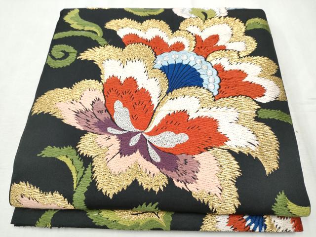 平和屋着物●訪問着　駒刺繍　松竹梅　風景花文　暈し染め　金彩　正絹　逸品　DABD1703ps 平和屋着物○訪問着 駒刺繍 流水草花文 金彩 正絹 逸品 AABG4117ph