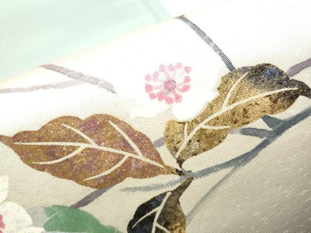平和屋着物●染色作家　草野一騎　太鼓柄袋帯　枝桜文　金彩　引箔　正絹　逸品　CABD5993hy 平和屋着物○染色作家 草野一騎 太鼓柄袋帯 枝桜文 金彩 引箔 正絹