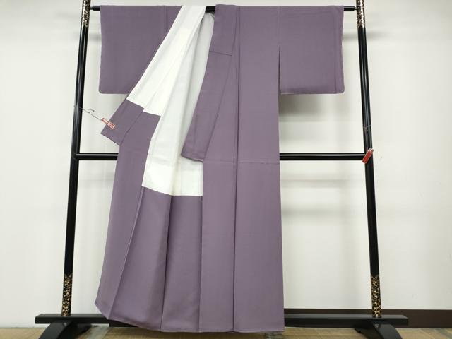 平和屋着物●上質な色無地　霞地紋　浅紫色　正絹　逸品　未使用　CABD7250ut_2
