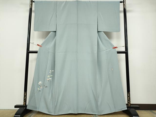 平和屋着物●本加賀友禅作家　成竹登茂男　色留訪問着　枝花文　正絹　逸品　CABD7289ut 平和屋着物○本加賀友禅作家 成竹登茂男 色留訪問着 枝花文 正絹 逸品