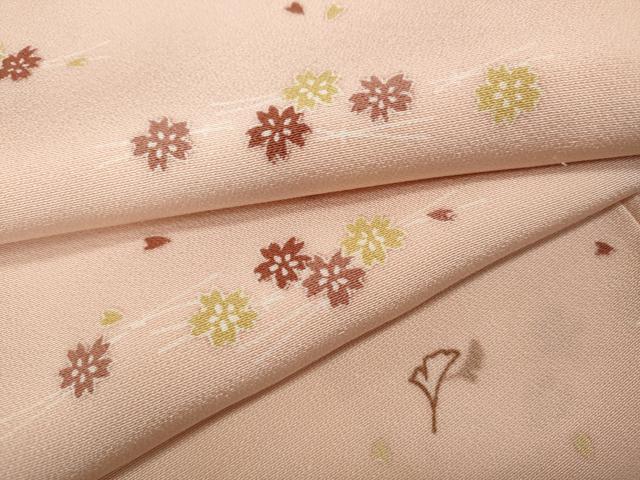 平和屋着物●上質な小紋　こぼれ松葉　舞桜文　正絹　逸品　CABD7299ut 23,998円