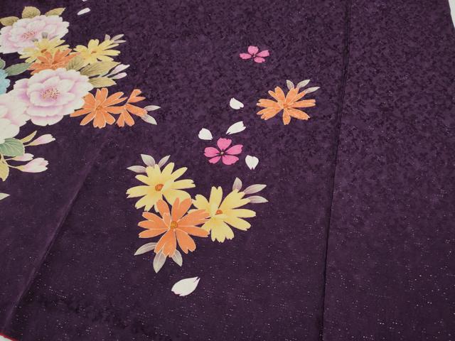 平和屋着物●訪問着　刺繍　舞花文　暈し染め　銀通し地　正絹　逸品　CABD7313ut_4