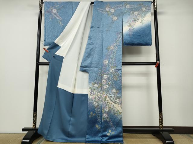 平和屋着物●訪問着　辻が花　絞り　暈し染め　金彩　正絹　逸品　CABD7328ut_1