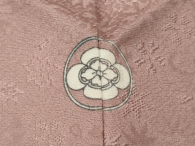 平和屋着物●上質な色無地　流水草花地紋　薄柿色　正絹　逸品　CABD7355ut_6