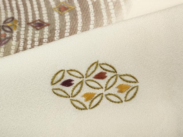 平和屋着物●訪問着　刺繍　七宝吉祥花文　暈し染め　正絹　逸品　CABD7384ut_5