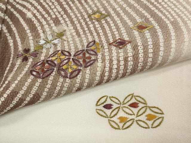 平和屋着物●訪問着　刺繍　七宝吉祥花文　暈し染め　正絹　逸品　CABD7384ut_6