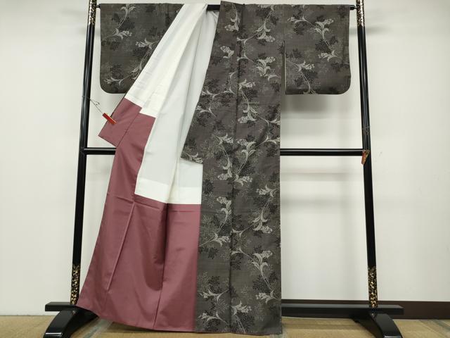 平和屋着物●本場大島紬　9マルキ　草花文　総絣　正絹　逸品　CABD7395ut_2
