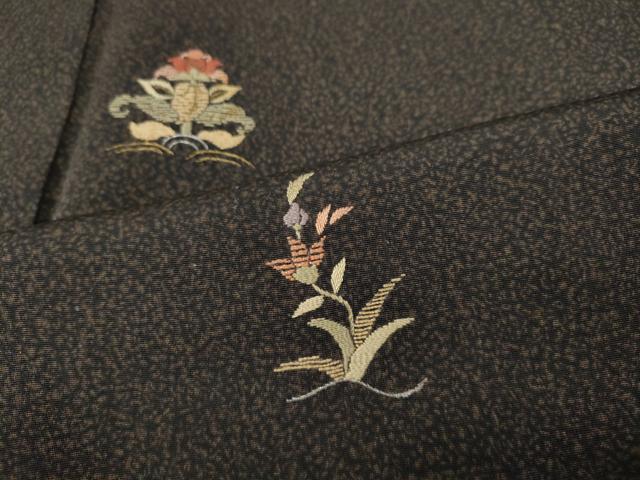 平和屋着物●訪問着　刺繍　草花文　暈し染め　金彩　正絹　逸品　CABD7418ut_5