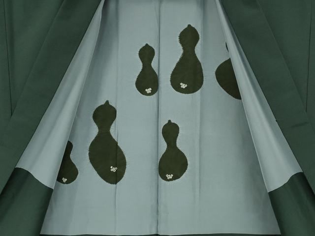 平和屋着物●男性　紬　アンサンブル　色無地　革色　大丸扱い　正絹　逸品　CABD7450ut_8