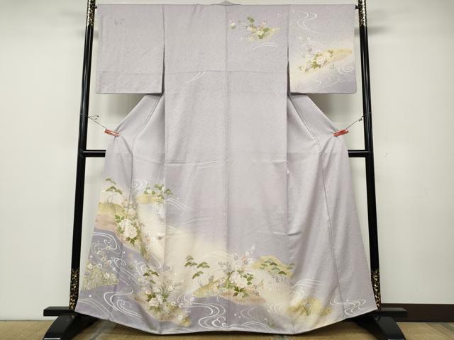 平和屋着物○訪問着 流水草花文 暈し染め 金彩 高島屋扱い 正絹 逸品 