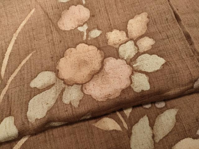 平和屋着物●訪問着　紬地　刺繍　草花文　仮絵羽　正絹　逸品　未使用　CABD7461ut_5