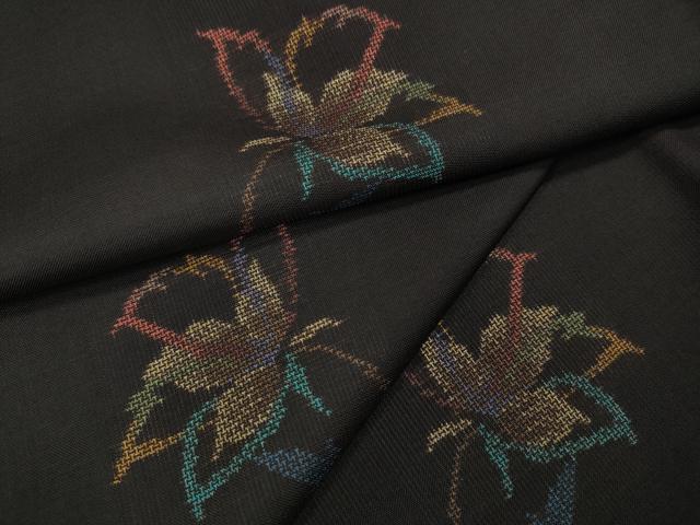 平和屋着物●本場大島紬　9マルキ　地空き　吉祥花文　正絹　逸品　CABD7465ut